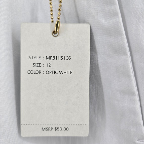 Zac & Rachel Womens Optic White Stretch Ankle Pants (capris) Size 12 NWT - Picture 4 of 7